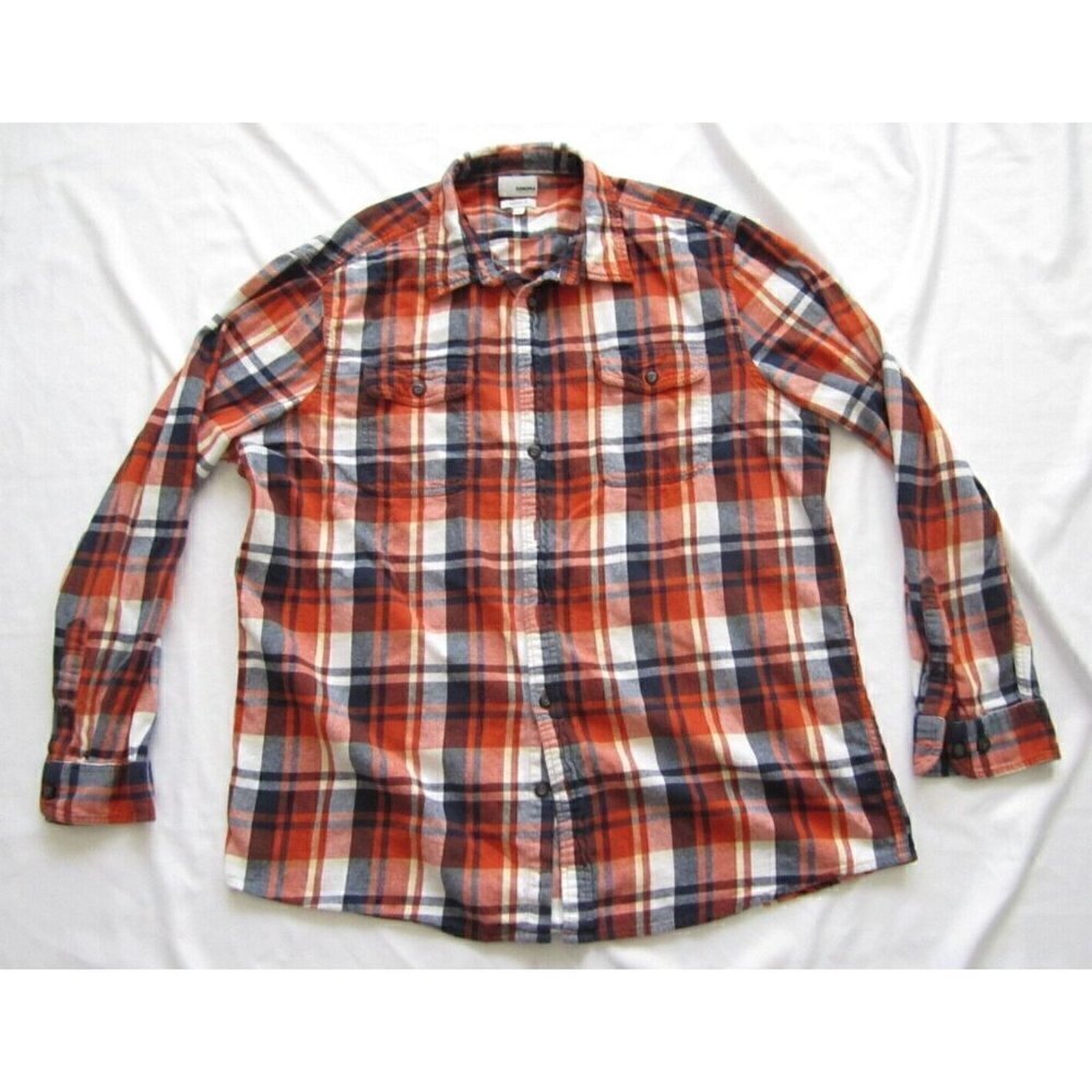 Men's Sonoma Modern Fit Plaid Button Up Cotton Long Sleeve Shirt Sz XXL (MT168)